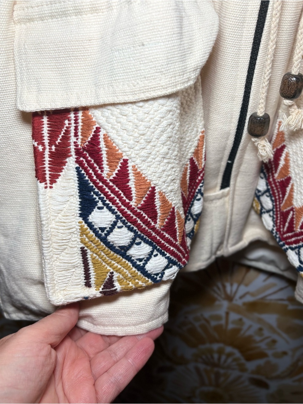 NWT Catalina Originals 100% Cotton Southwestern Embroidered Hooded UtilityJacket - Picture 8 of 12